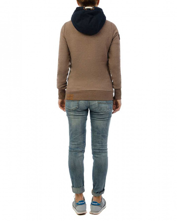 Толстовка женская с капюшоном Naketano Schoene Klaus Simp (Brown Navy S)