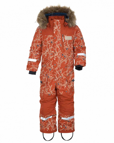 Комбинезон детский POLARBJORNEN PR 504365 (506 снегири на оранжевом, 100)