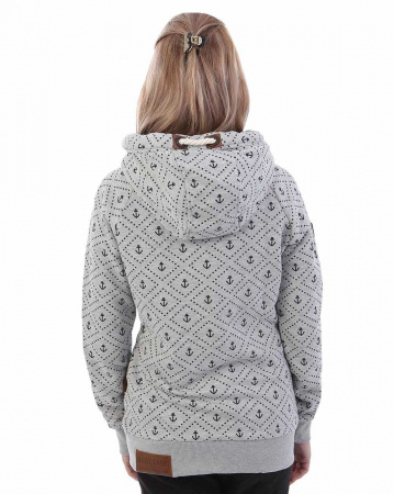 Толстовка женская на молнии с капюшоном Naketano Max Der Butler (Stone Grey XS)