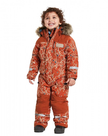 Комбинезон детский POLARBJORNEN PR 504365 (506 снегири на оранжевом, 100)