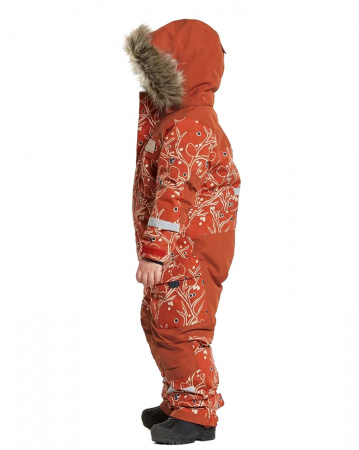Комбинезон детский POLARBJORNEN PR 504365 (506 снегири на оранжевом, 100)