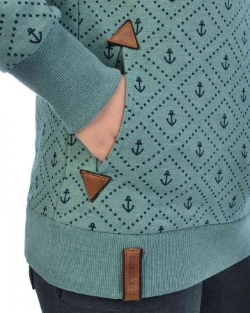 Толстовка женская с капюшоном Naketano I Will F...Your Brain (Green Melange XL)