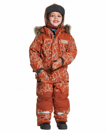 Комбинезон детский POLARBJORNEN PR 504365 (506 снегири на оранжевом, 100)