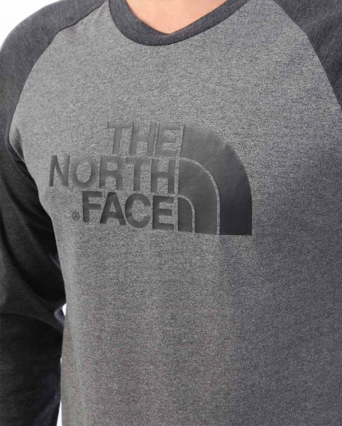 Футболка с длинным рукавом The North Face T-Shirt Grey 90 10 (XL серый золотой)