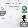 Полотенце АЛИ ЧАЙНА, "Мужская серия", 2 размера (70х140, 35х35) (молочный)