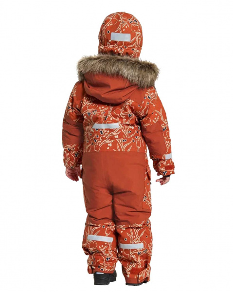 Комбинезон детский POLARBJORNEN PR 504365 (506 снегири на оранжевом, 100)