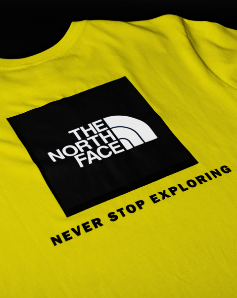 Футболка The North Face Left Label Back Box Print (Yellow Short-Sleeve Black Label M)