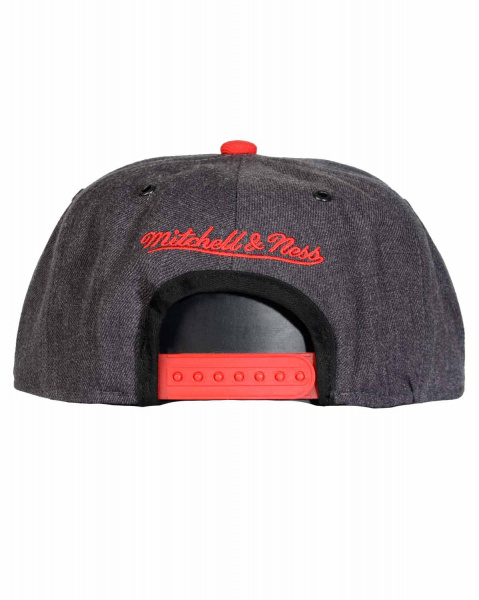 Бейсболка прямая Mitchell and Ness NP61Z DARK HEATHER 2 TONE (Chicago Bulls Heather Red)