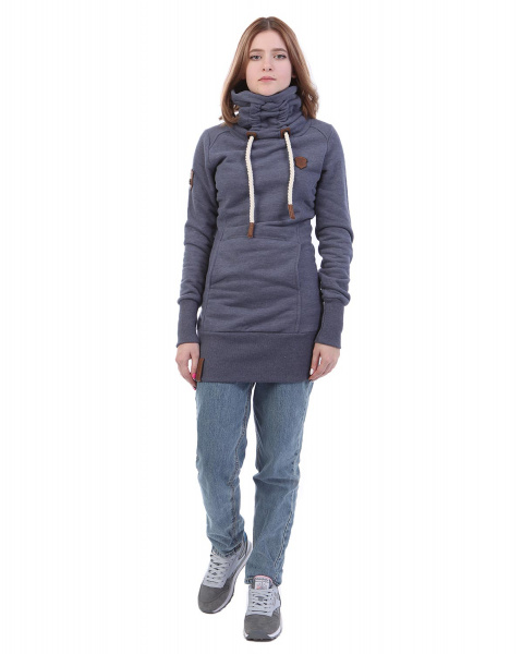Толстовка-кенгуру женская Naketano Salami Jones III (Bluegrey Melange XS)