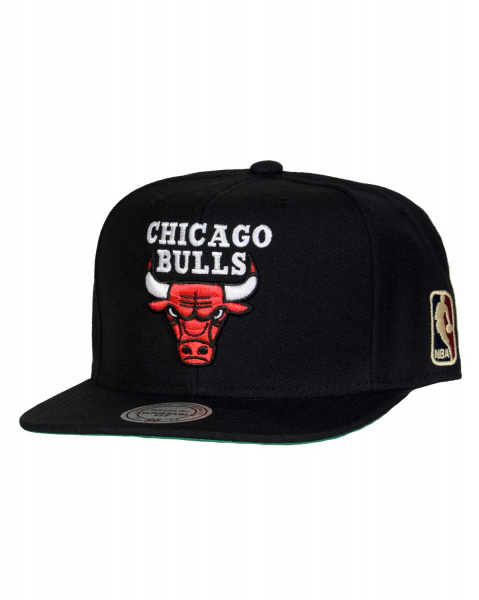 Бейсболка прямая Mitchell and Ness NL Z WOOL SOLID 2 (Chicago Bulls Black)