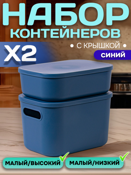 Набор Контейнеров АЛИ ЧАЙНА, SH179, 2 малых (Синий)