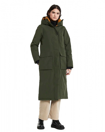 Куртка женская Didriksons Leya Long 504300 (300 тёмно-зелёный, 36)