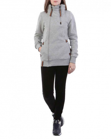 Толстовка женская на молнии Naketano Hanza Arscgenzahler (Grey XS)
