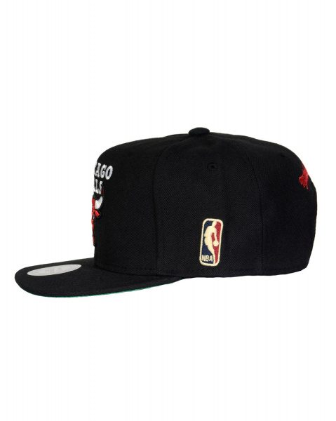 Бейсболка прямая Mitchell and Ness NL Z WOOL SOLID 2 (Chicago Bulls Black)