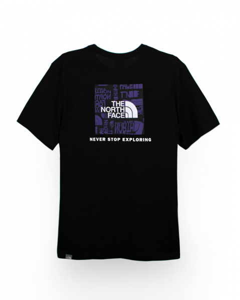Футболка The North Face Back Box Print (Black Short-Sleeve Violet Font S)