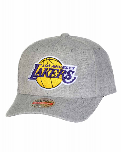 Бейсболка с изогнутым козырьком Mitchell and Ness TEAM HEATHER 2.0 STRETCH SNAPBACK (Los Angeles Lakers 2 Grey)
