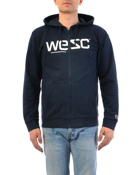 Толстовка мужская на молнии с капюшоном Wesc Wesc (S темно-синий)