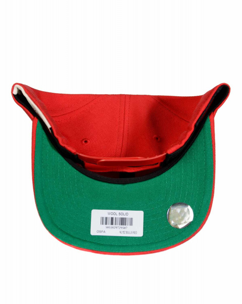 Бейсболка прямая Mitchell and Ness NT78Z WOOL SOLID 2 SNAPBACK (Chicago Bulls NL Red)