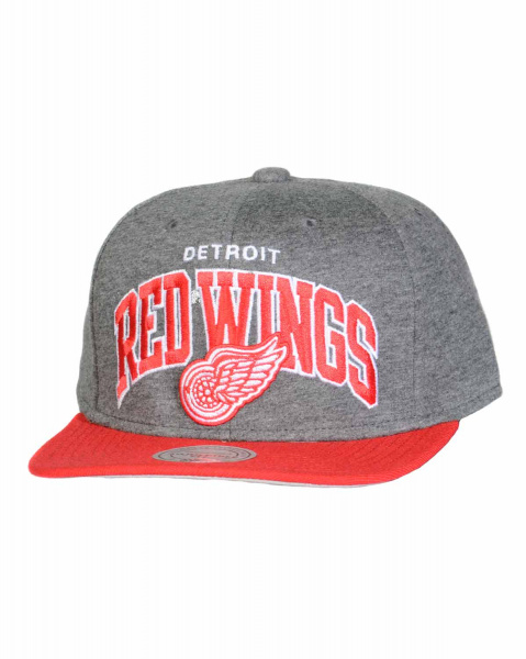 Бейсболка с прямым козырьком Mitchell and Ness JERSI Detroit Redwings Grey Red (Detroit Redwings Grey Red, OS)