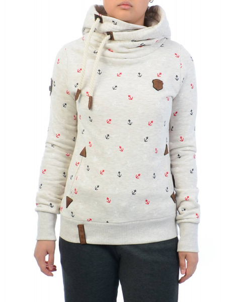 Толстовка женская с капюшоном Naketano Guts over Fear III (Oma Melange M)