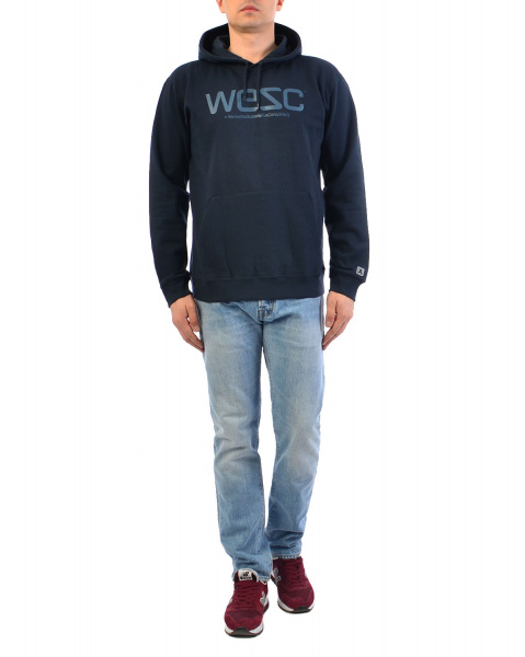 Толстовка мужская кенгуру с капюшоном Wesc Wesc (M темно-синий)
