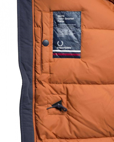 Пуховик мужской Fred Perry J3270 (XL темно-синий)