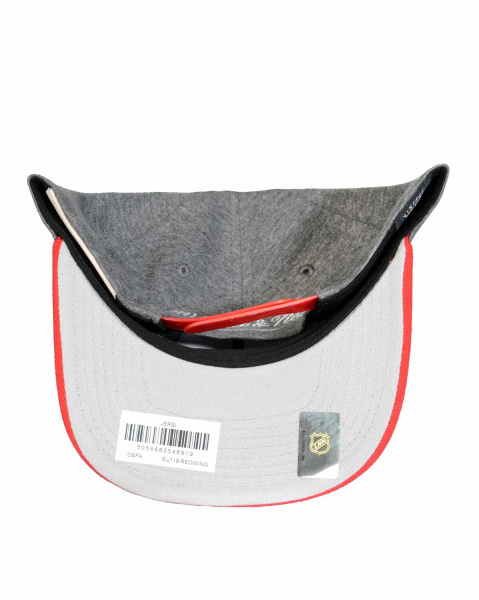 Бейсболка с прямым козырьком Mitchell and Ness JERSI Detroit Redwings Grey Red (Detroit Redwings Grey Red, OS)