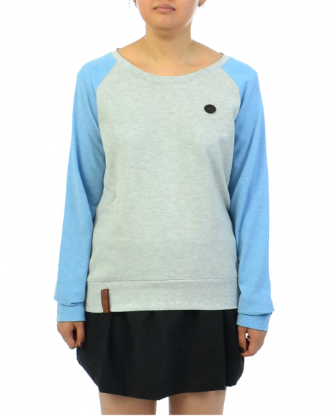 Толстовка легкая женская свитшот Naketano Perverse (Amazing Grey - Amazing Blue Melange XL)