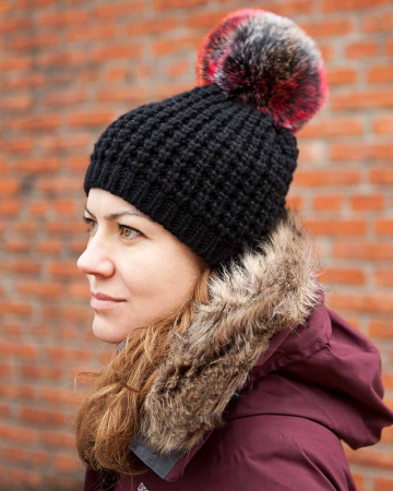 Шапка женская KyiKyi Classic Faux Fur (OS черный)