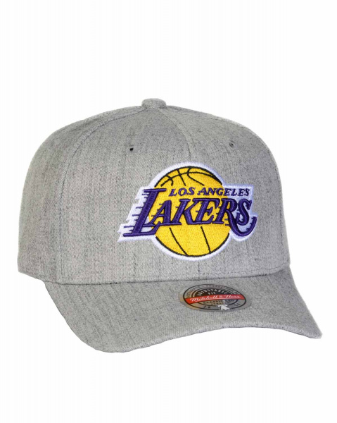Бейсболка с изогнутым козырьком Mitchell and Ness TEAM HEATHER 2.0 STRETCH SNAPBACK (Los Angeles Lakers 2 Grey)