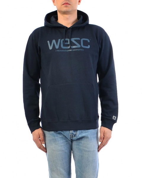 Толстовка мужская кенгуру с капюшоном Wesc Wesc (M темно-синий)