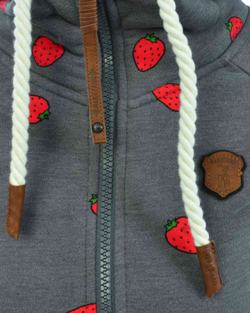 Толстовка женская на молнии с капюшоном Naketano Beng! (Dark Grey Mel XS)