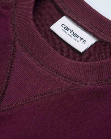 Толстовка свитшот Carhartt Chase Sweatshirt (S бордовый)
