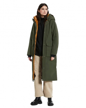 Куртка женская Didriksons Leya Long 504300 (300 тёмно-зелёный, 36)