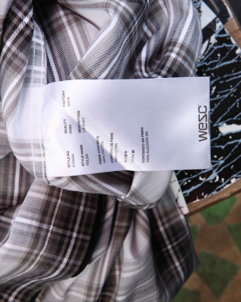 Рубашка Wesc Holdo L/S (L черный белый)