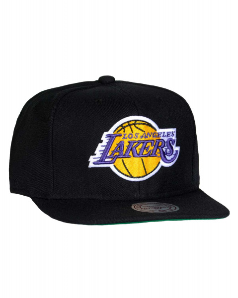 Бейсболка прямая Mitchell and Ness NZ979 WOOL SOLID ( Los Angeles Lakers Black)