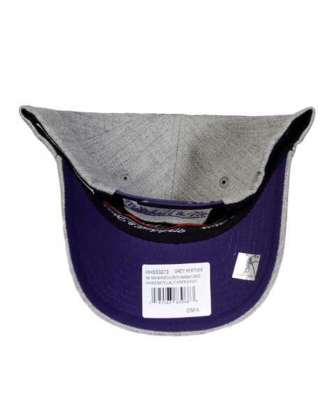 Бейсболка с изогнутым козырьком Mitchell and Ness TEAM HEATHER 2.0 STRETCH SNAPBACK (Los Angeles Lakers 2 Grey)