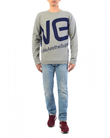 Толстовка мужская свитшот WeSC Blown Up Logo (M светло-серый)