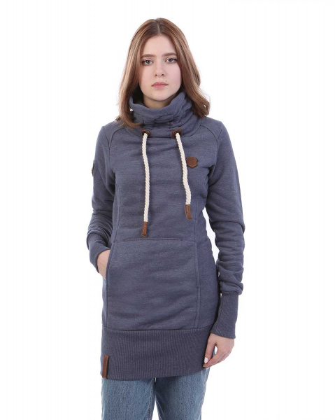 Толстовка-кенгуру женская Naketano Salami Jones III (Bluegrey Melange XS)