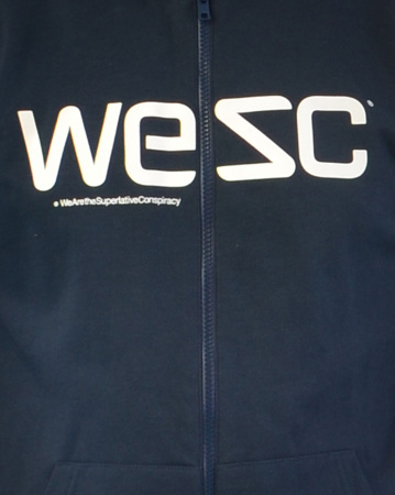 Толстовка мужская на молнии с капюшоном Wesc Wesc (M темно-синий)