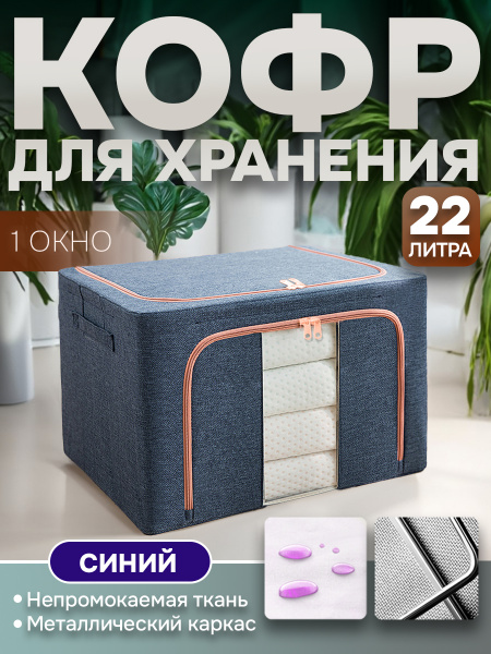 Кофр АЛИ ЧАЙНА, Тканевый одно окно (темно-синий 22L)