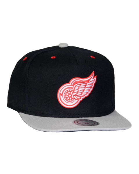 Бейсболка прямая Mitchell and Ness GREY CORD VISOR ST (Detroit Red Wings Black)