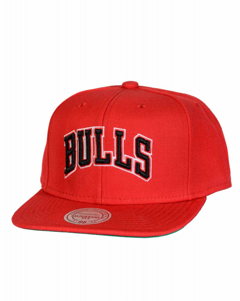 Бейсболка прямая Mitchell and Ness NT78Z WOOL SOLID 2 SNAPBACK (Chicago Bulls NL Red)