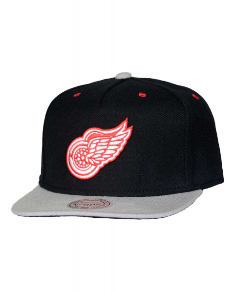 Бейсболка прямая Mitchell and Ness GREY CORD VISOR ST (Detroit Red Wings Black)