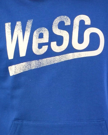Толстовка мужская кенгуру с капюшоном Wesc Baseball (S темно-голубой)