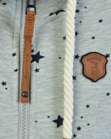 Толстовка женская на молнии с капюшоном Naketano Schluckischluckischlucki (Grey Melange M)